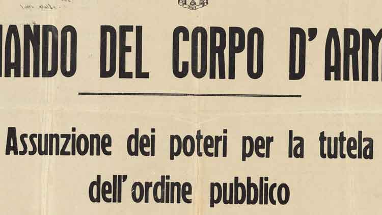 Bando del comandante di Corpo d'armata, Firenze 28 luglio 1943 (ISRT)
