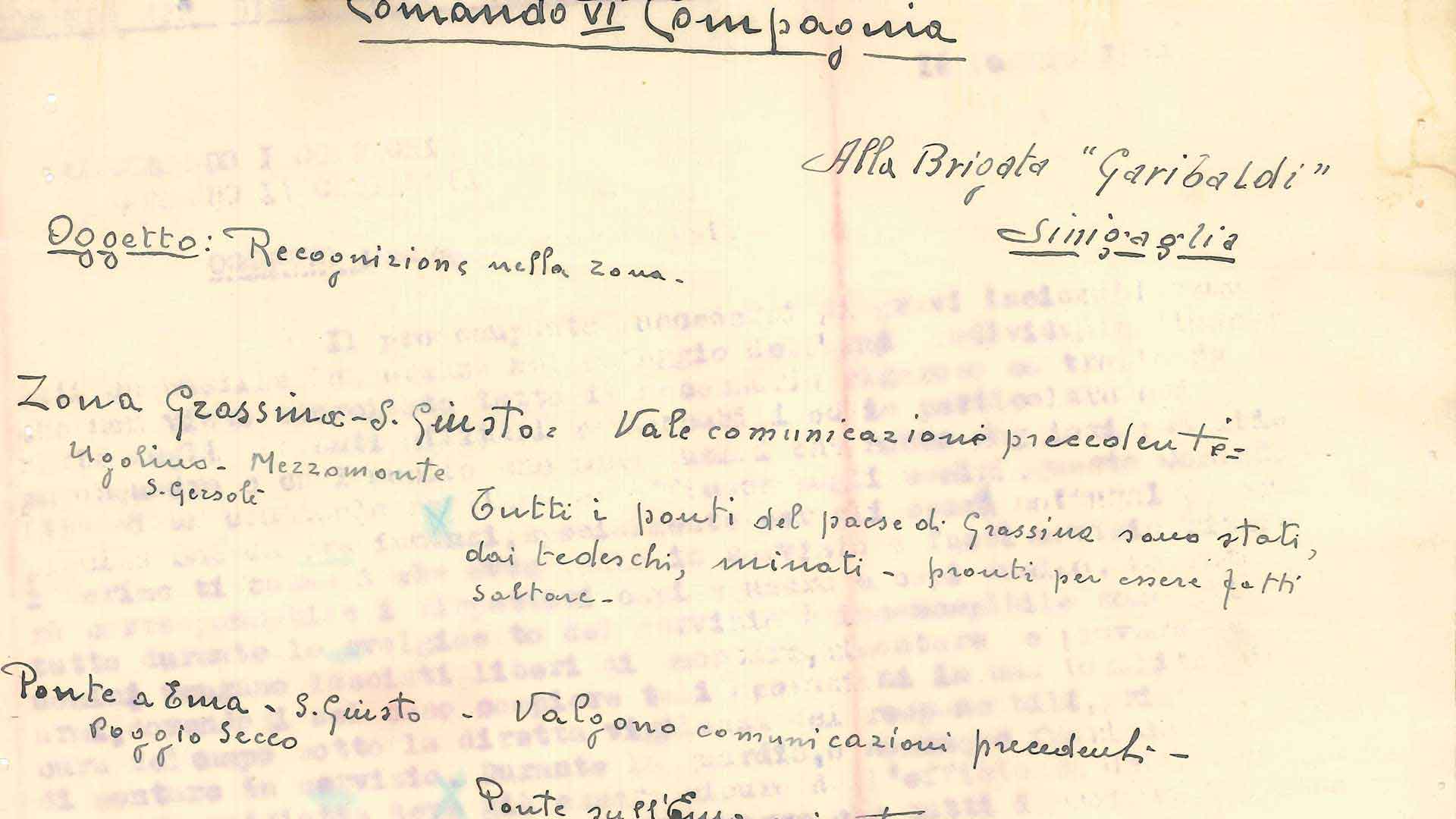 Relazione partigiana sulla situazione a Sud di Firenze, 17 luglio 1944 (ISRT)