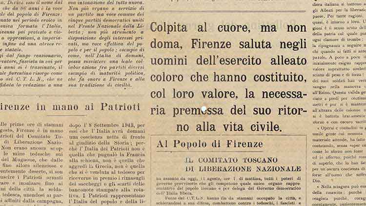 Il primo numero de “La Nazione del Popolo”, organo del CTLN, 11 agosto 1944