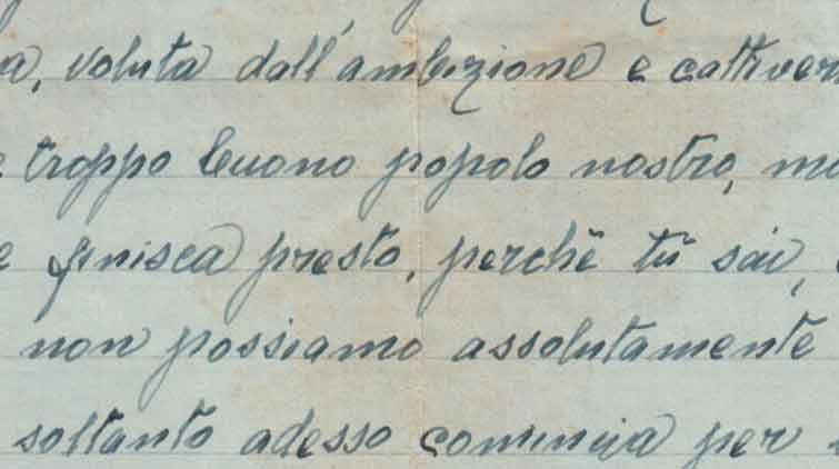 Una lettera censurata, inviata da un mittente non identificato a Beniamino Forti di Prato, 28 agosto 1942 (ACS, MI, A5G, 2GM, b.34)
