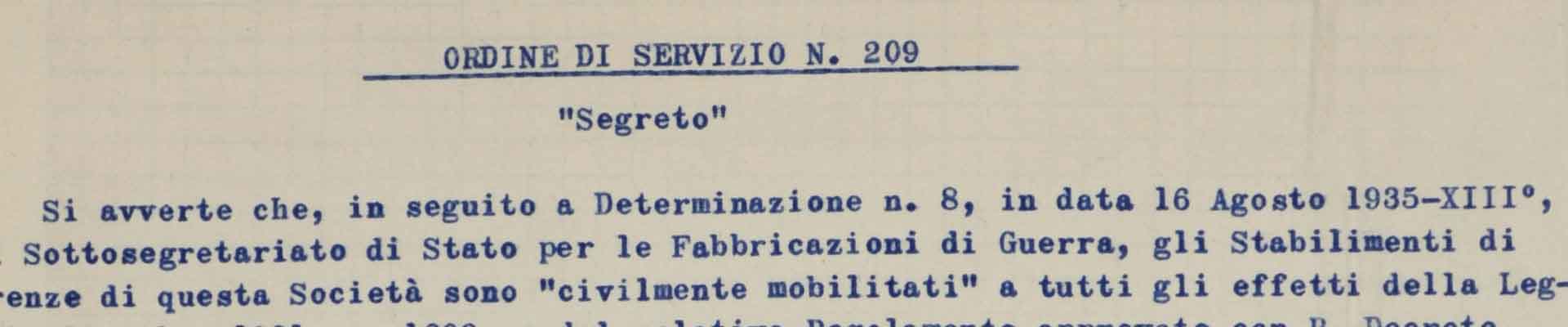 Regole di condotta per i dipendenti delle Officine Galileo, dichiarati “civilmente mobilitati”,1 marzo 1941 (ASFi) 