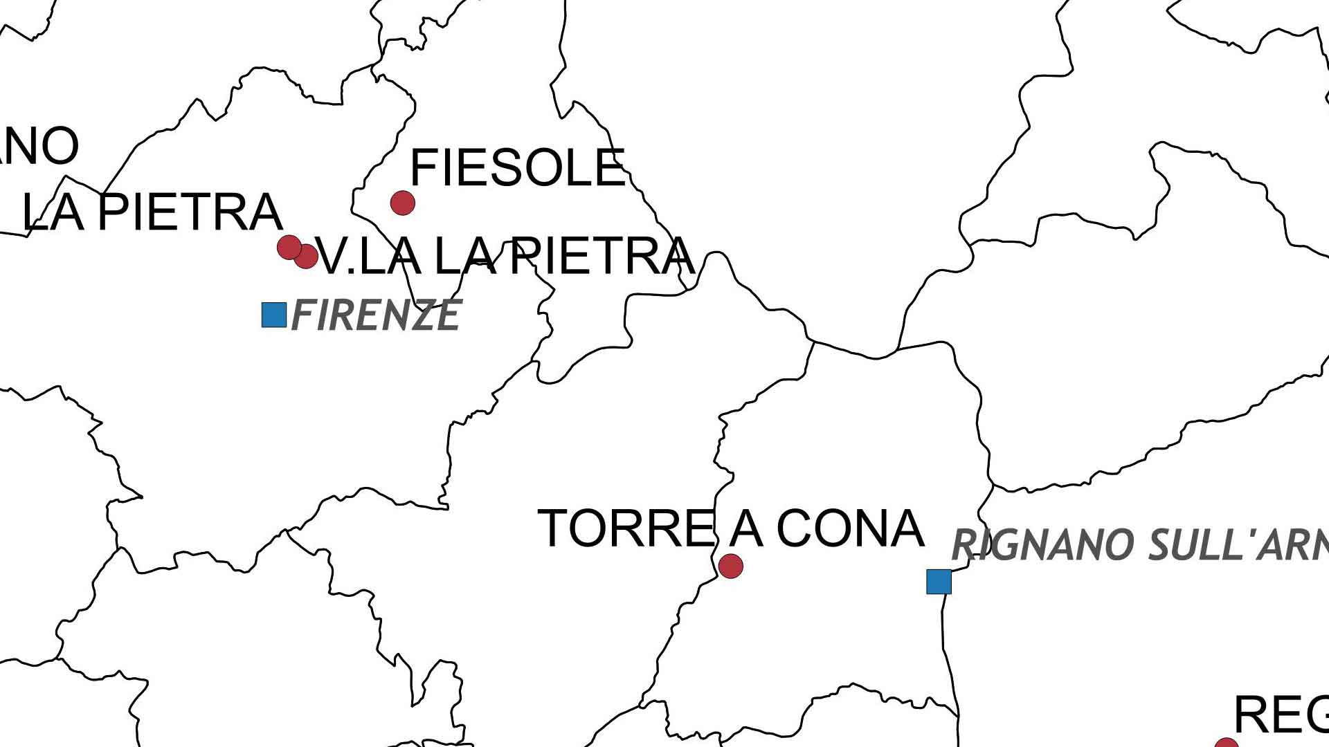 Mappa dei luoghi di rifugio delle opere d’arte